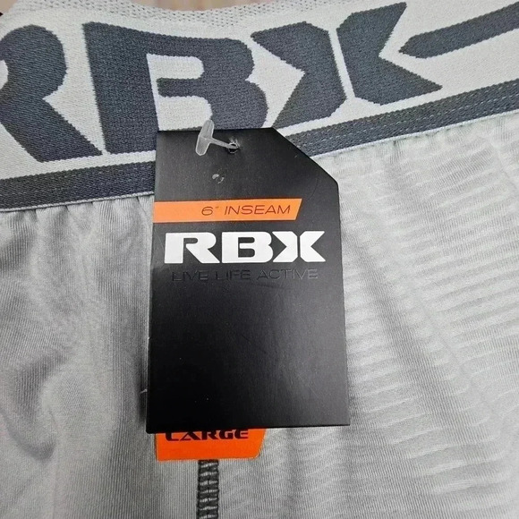 RBX Boxer Briefs light&dark gray 6" inseam NWT Large or XL - Picture 5 of 7